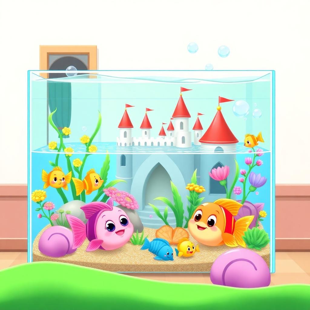 Udekorowane akwarium w Fishdom